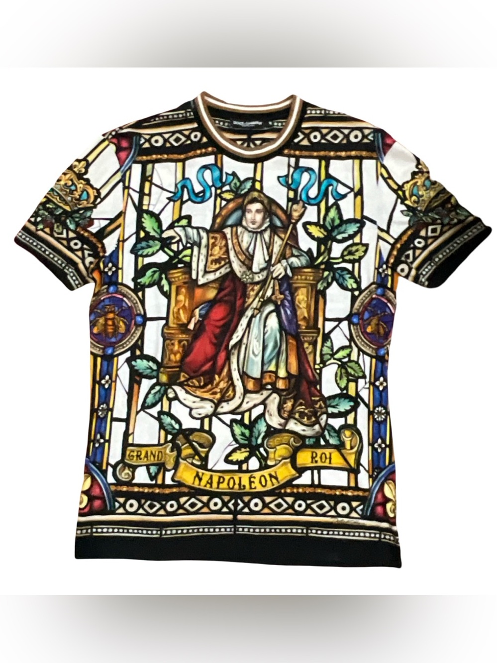 Dolce & Gabbana Napoleon Graphic T-Shirt Men’s 48 Made in Italy Crown Print